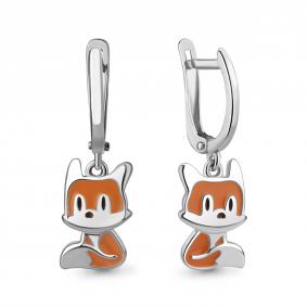 Серебряные серьги AQUAMARINE А34439 с эмалью А34439 фото