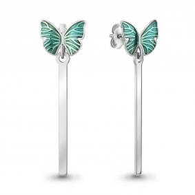 Серебряные серьги AQUAMARINE А34445 с эмалью А34445 фото