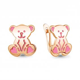 Серьги из золочёного серебра AQUAMARINE А34449-п с эмалью А34449-п фото