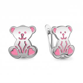 Серебряные серьги AQUAMARINE А34449 с эмалью А34449 фото