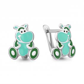 Серебряные серьги AQUAMARINE А34455 с эмалью А34455 фото