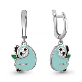 Серебряные серьги AQUAMARINE А34472 с эмалью А34472 фото