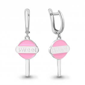 Серебряные серьги AQUAMARINE А34482 с эмалью А34482 фото