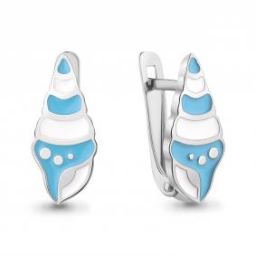 Серебряные серьги AQUAMARINE А34500 с эмалью А34500 фото