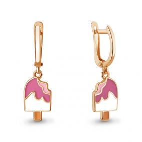 Серьги из золочёного серебра AQUAMARINE А34501-п с эмалью А34501-п фото