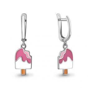 Серебряные серьги AQUAMARINE А34501 с эмалью А34501 фото