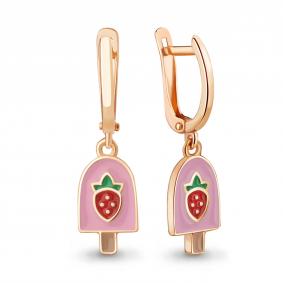 Серьги из золочёного серебра AQUAMARINE А34502-п с эмалью А34502-п фото