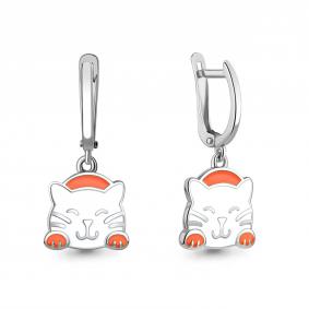 Серебряные серьги AQUAMARINE А34506 с эмалью А34506 фото