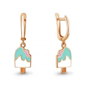 Серьги из золочёного серебра AQUAMARINE А34538-п с эмалью А34538-п фото