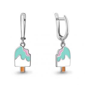 Серебряные серьги AQUAMARINE А34538 с эмалью А34538 фото