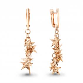 Серьги из золочёного серебра AQUAMARINE А34541-п А34541-п фото