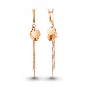 Серьги из золочёного серебра AQUAMARINE А34543-п А34543-п фото