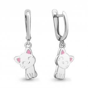 Серебряные серьги AQUAMARINE А34580 с эмалью А34580 фото