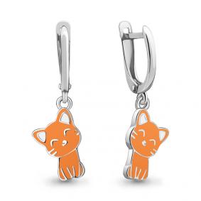 Серебряные серьги AQUAMARINE А34581 с эмалью А34581 фото