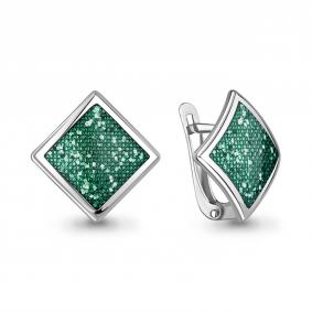 Серебряные серьги AQUAMARINE А34582 с эмалью А34582 фото