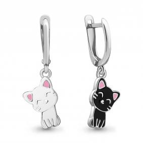 Серебряные серьги AQUAMARINE А34735 с эмалью А34735 фото