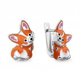 Серебряные серьги AQUAMARINE А34748 с эмалью А34748 фото