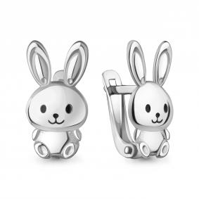 Серебряные серьги AQUAMARINE А34878 с эмалью А34878 фото