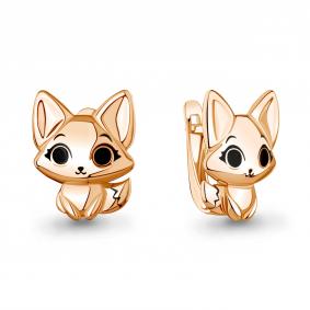 Серьги из золочёного серебра AQUAMARINE А34881-п с эмалью А34881-п фото