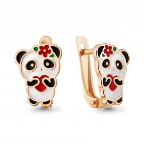 Серьги из золочёного серебра AQUAMARINE А34924-п с эмалью А34924-п фото