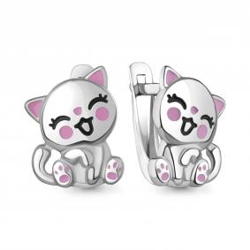 Серебряные серьги AQUAMARINE А34935 с эмалью А34935 фото