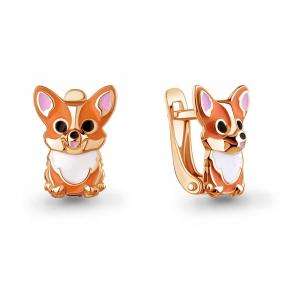 Серьги из золочёного серебра AQUAMARINE А34948-п с эмалью А34948-п фото