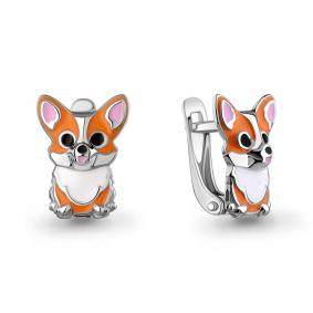 Серебряные серьги AQUAMARINE А34948 с эмалью А34948 фото