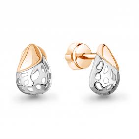 Серьги из золочёного серебра AQUAMARINE А34949-пк А34949-пк фото