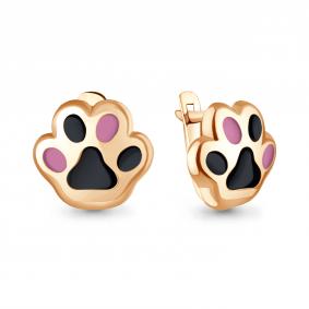 Серьги из золочёного серебра AQUAMARINE А34958-п с эмалью А34958-п фото