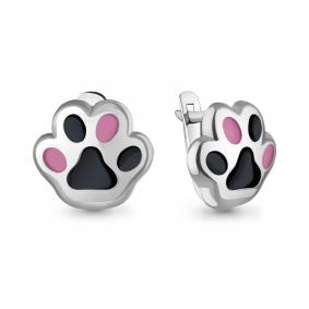 Серебряные серьги AQUAMARINE А34958 с эмалью А34958 фото