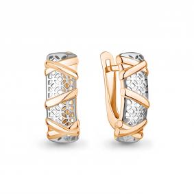 Серьги из золочёного серебра AQUAMARINE А35117-пк А35117-пк фото