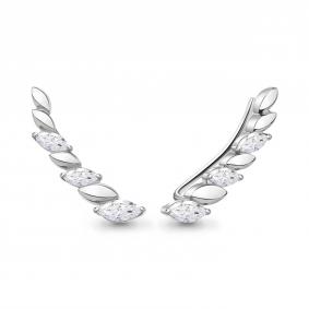 Серебряные серьги AQUAMARINE А400022 с фианитом А400022 фото