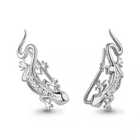 Серебряные серьги AQUAMARINE А400116А с фианитом А400116А фото