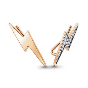 Серьги из золочёного серебра AQUAMARINE А400157А-п с фианитом А400157А-п фото