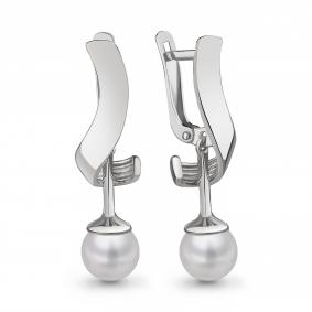 Серебряные серьги AQUAMARINE А400167 с жемчугом А400167 фото