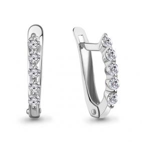 Серебряные серьги AQUAMARINE А400431 с фианитом А400431 фото
