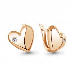 Серьги из золочёного серебра AQUAMARINE А400512А-п с фианитом А400512А-п фото