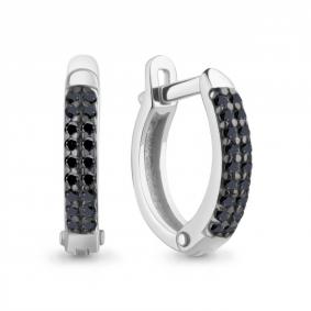 Серебряные серьги AQUAMARINE А400530Ч с ювелирным кристаллом А400530Ч фото