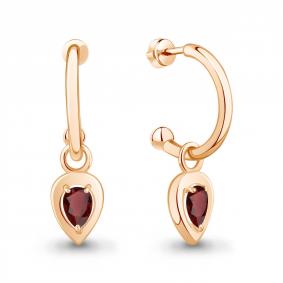 Серьги-трансформеры из золочёного серебра AQUAMARINE с гранатом А40055303-п А40055303-п фото