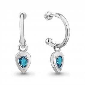 Серебряные серьги-трансформеры AQUAMARINE с лондон топазом А40055308 А40055308 фото
