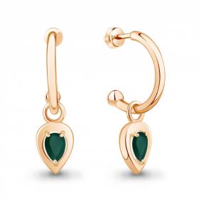 Серьги-трансформеры из золочёного серебра AQUAMARINE с агатом А40055309-п А40055309-п фото