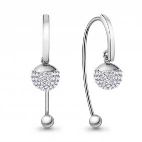 Серебряные серьги AQUAMARINE А400564 с ювелирным кристаллом А400564 фото