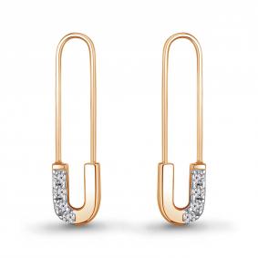 Серьги из золочёного серебра AQUAMARINE А400740А-п с фианитом А400740А-п фото