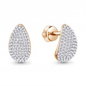 Серьги из золочёного серебра AQUAMARINE А400789-п с ювелирным кристаллом А400789-п фото