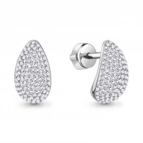 Серебряные серьги AQUAMARINE А400789 с ювелирным кристаллом А400789 фото