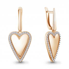 Серьги из золочёного серебра AQUAMARINE А400808А-п с фианитом А400808А-п фото