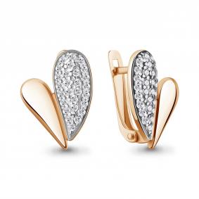 Серьги из золочёного серебра AQUAMARINE А400816А-п с фианитом А400816А-п фото