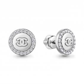 Серебряные серьги AQUAMARINE А401085А с фианитом А401085А фото