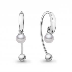 Серебряные серьги AQUAMARINE А401110 с жемчугом А401110 фото