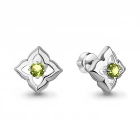 Серебряные серьги AQUAMARINE А40115207 с хризолитом А40115207 фото